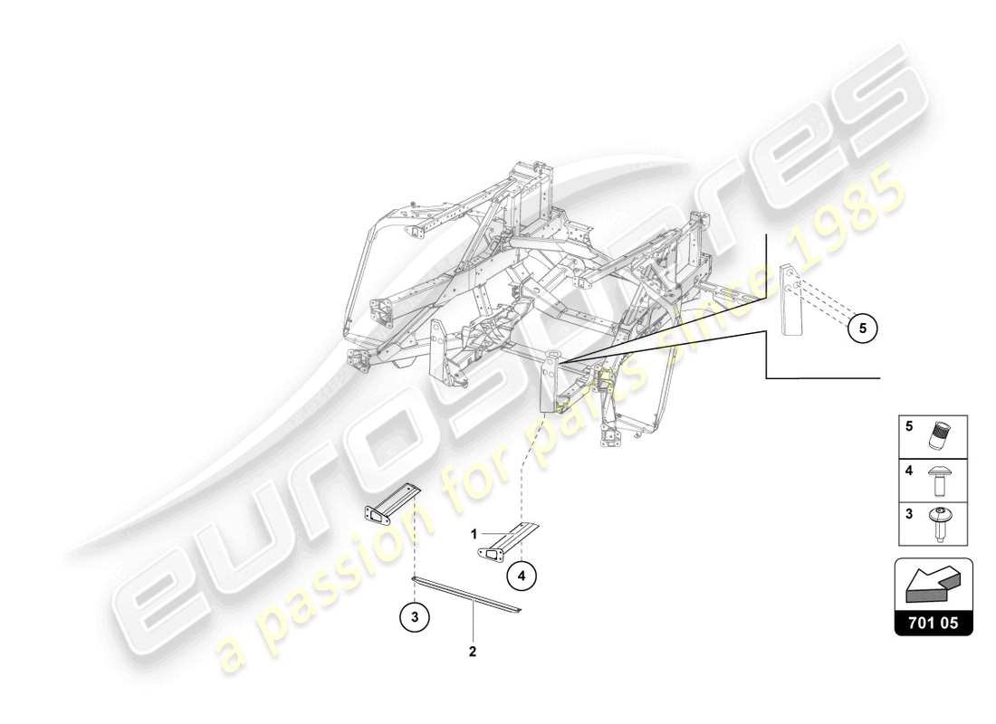 lamborghini lp740-4 s coupe (2020) trim frame rear part parts diagram
