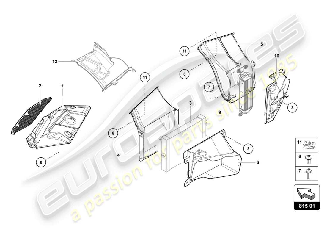 lamborghini lp700-4 roadster (2013) air duct cardboard part diagram