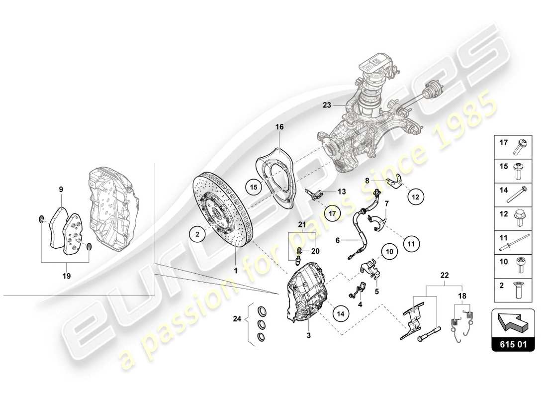 lamborghini lp610-4 coupe (2018) ceramic brake disc part diagram