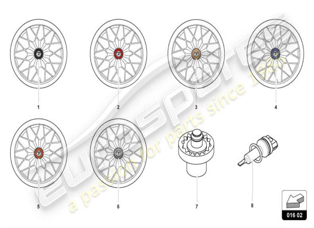 lamborghini accessories (evo spyder) wheel nut part diagram