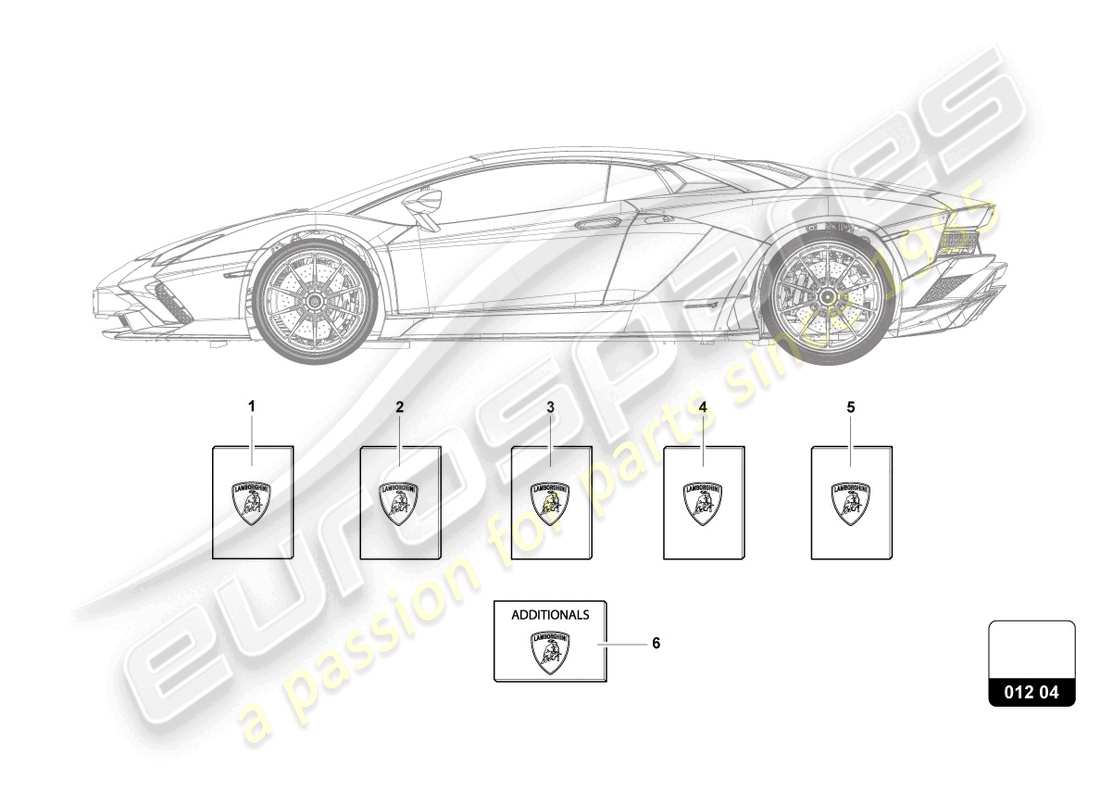 lamborghini lp740-4 s coupe (2021) 1 set vehicle literature part diagram