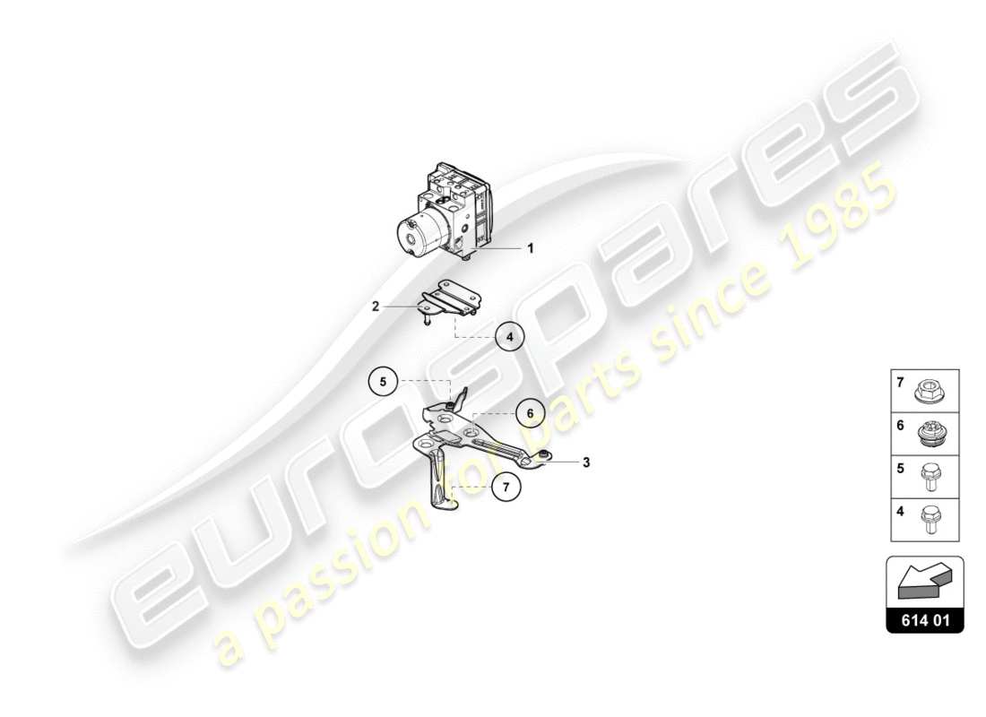 lamborghini performante coupe (2019) abs unit with control unit parts diagram