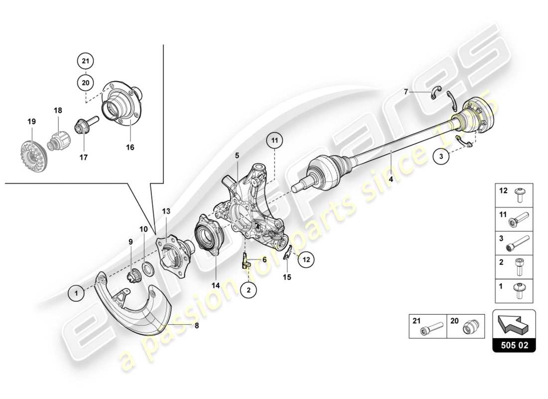 lamborghini 2012 (lp700-4 coupe)) drive shaft rear part diagram