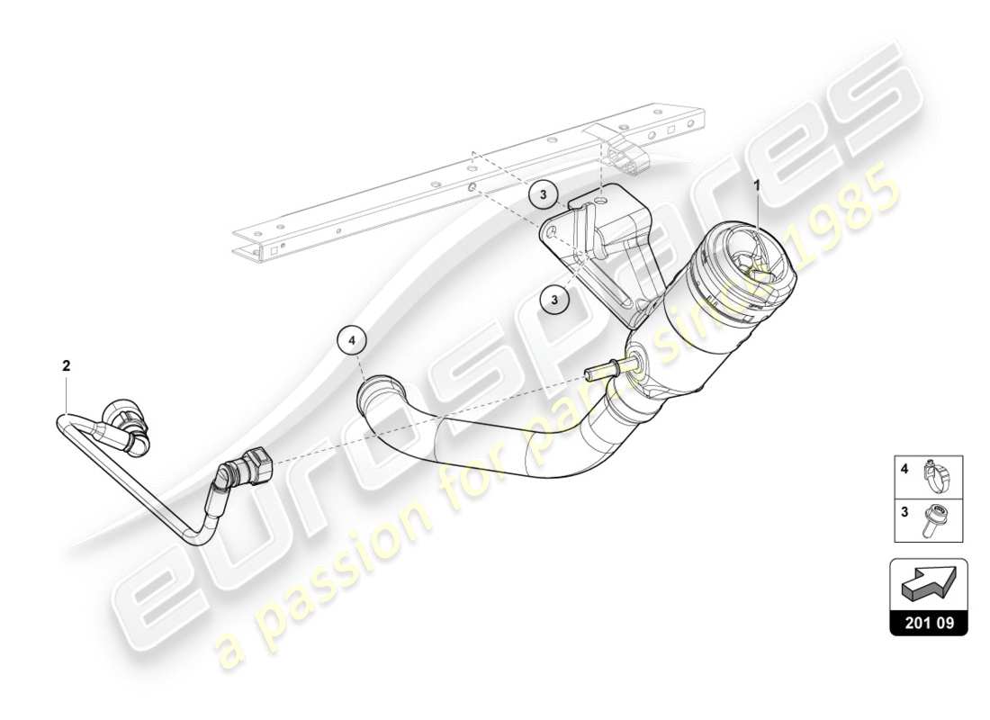 lamborghini lp580-2 spyder (2018) fuel filler neck part diagram