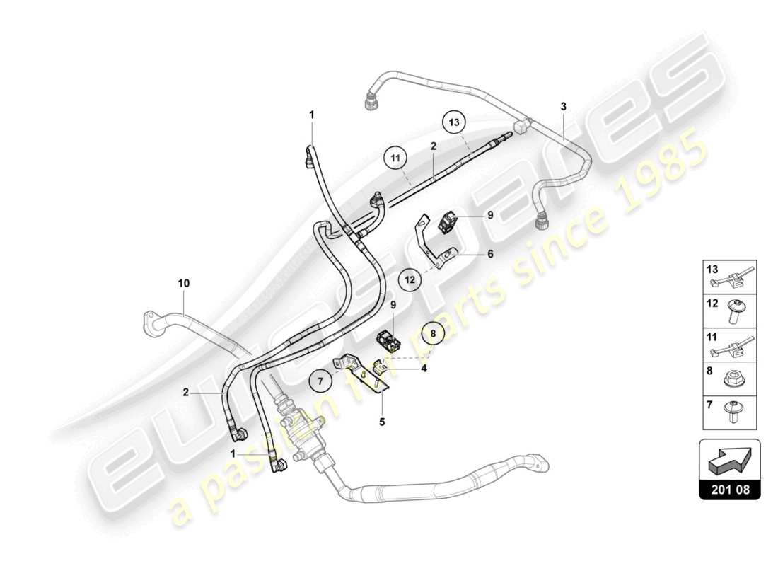 lamborghini lp740-4 s coupe (2021) fuel line part diagram