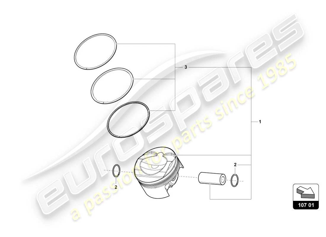 lamborghini 2020 (evo coupe 2wd) piston complete part diagram