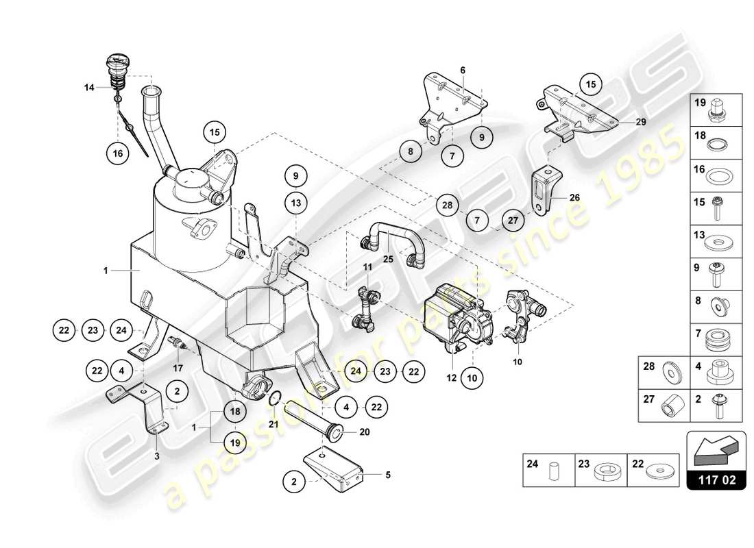 lamborghini lp700-4 roadster (2016) oil container parts diagram