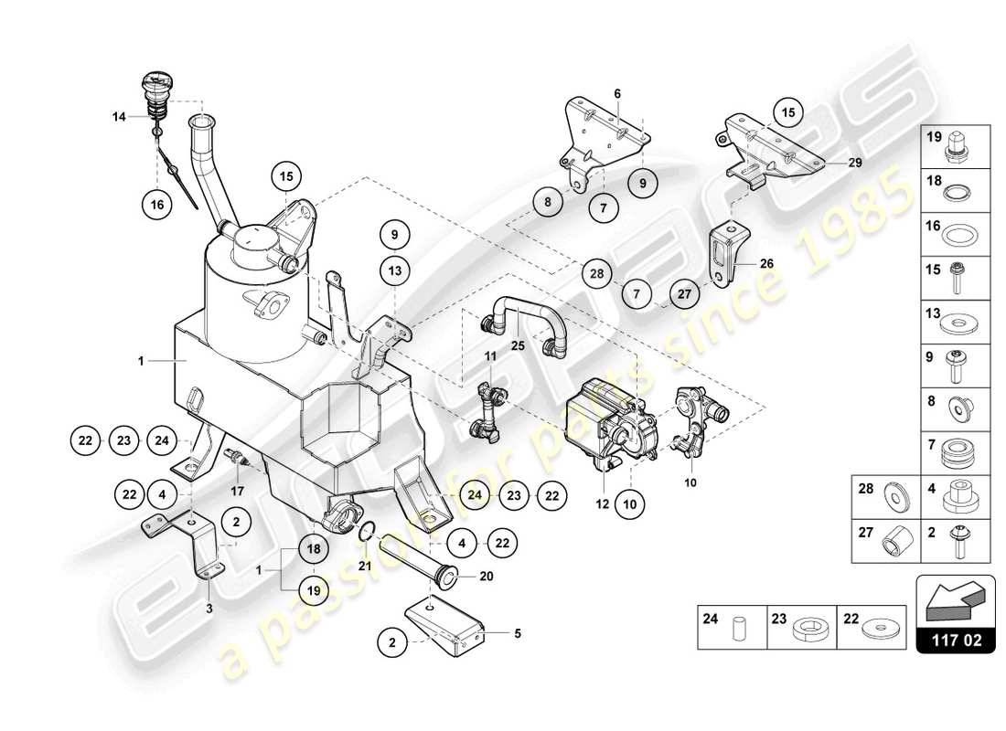 lamborghini 2021 (lp740-4 s roadster) oil container part diagram