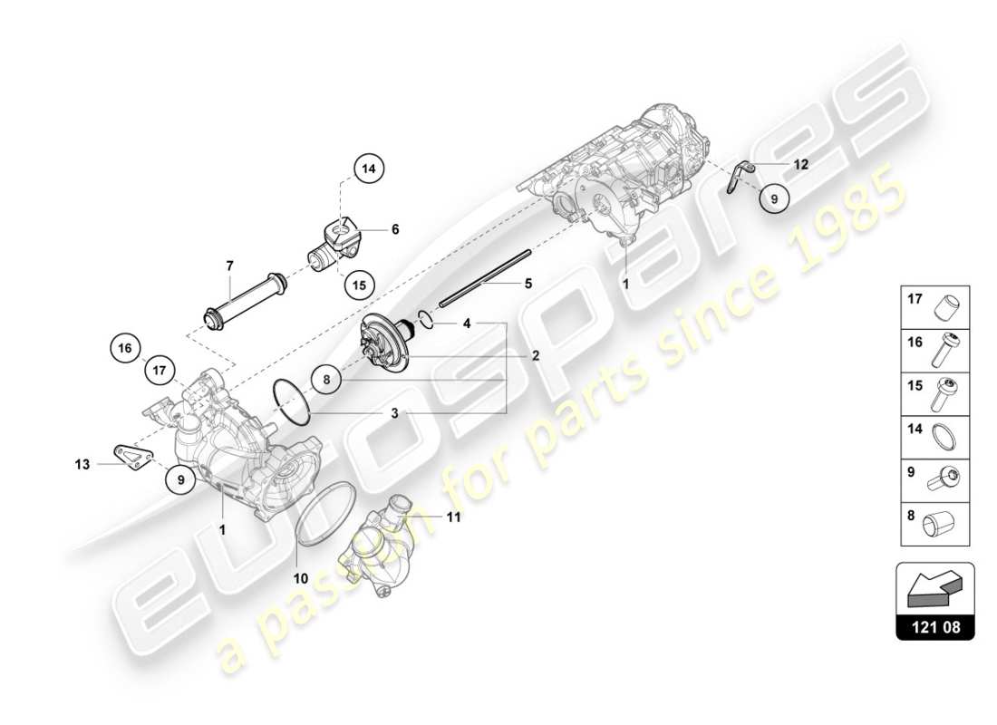 lamborghini lp610-4 coupe (2018) mounting for oil pump intermediate shaft part diagram