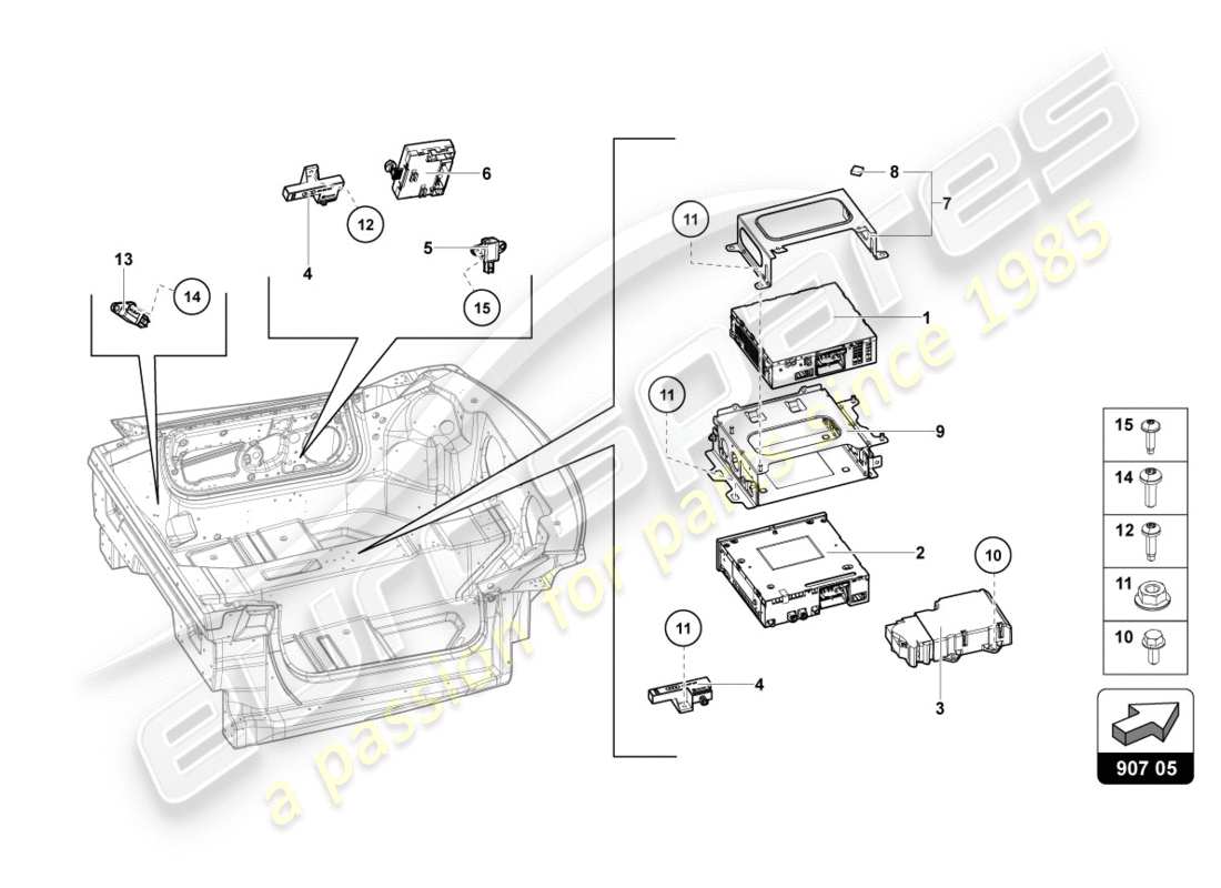 lamborghini centenario coupe (2017) electrics parts diagram