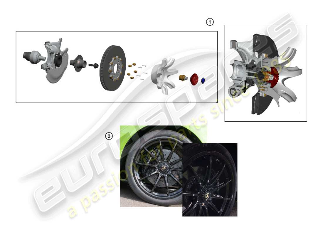 lamborghini accessories (performante coupe) installation kit part diagram