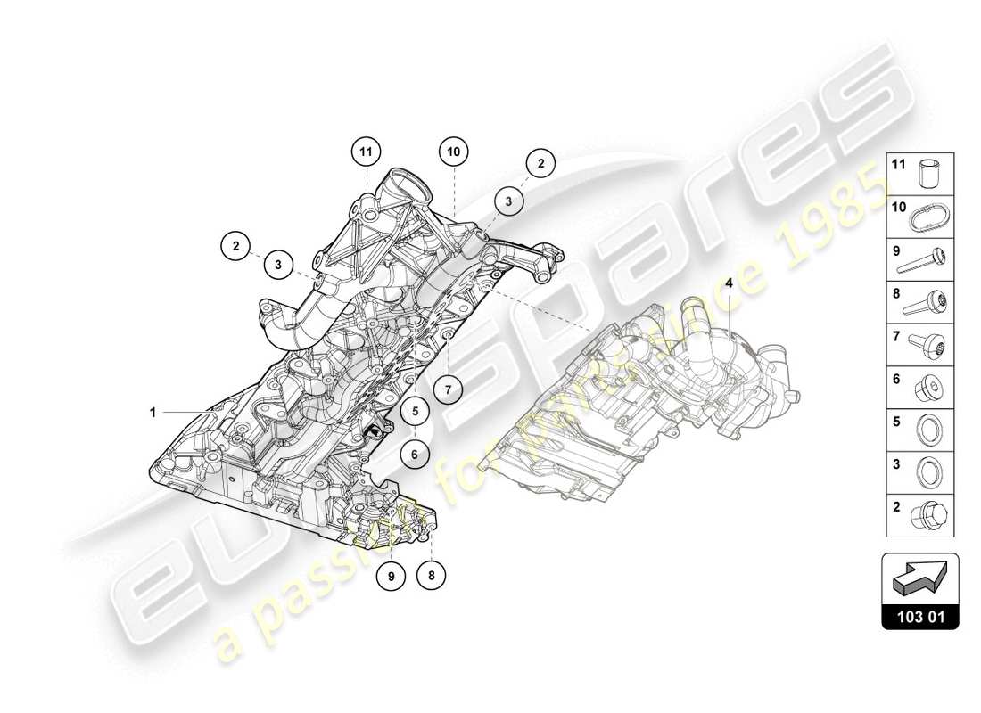 lamborghini lp580-2 coupe (2016) engine oil sump parts diagram