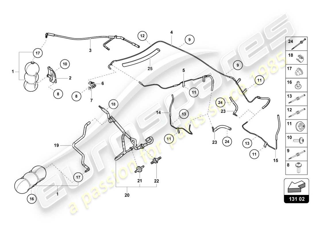 lamborghini lp610-4 coupe (2018) vacuum system part diagram