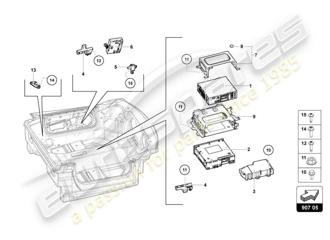 lamborghini centenario roadster (2017) electrics parts diagram