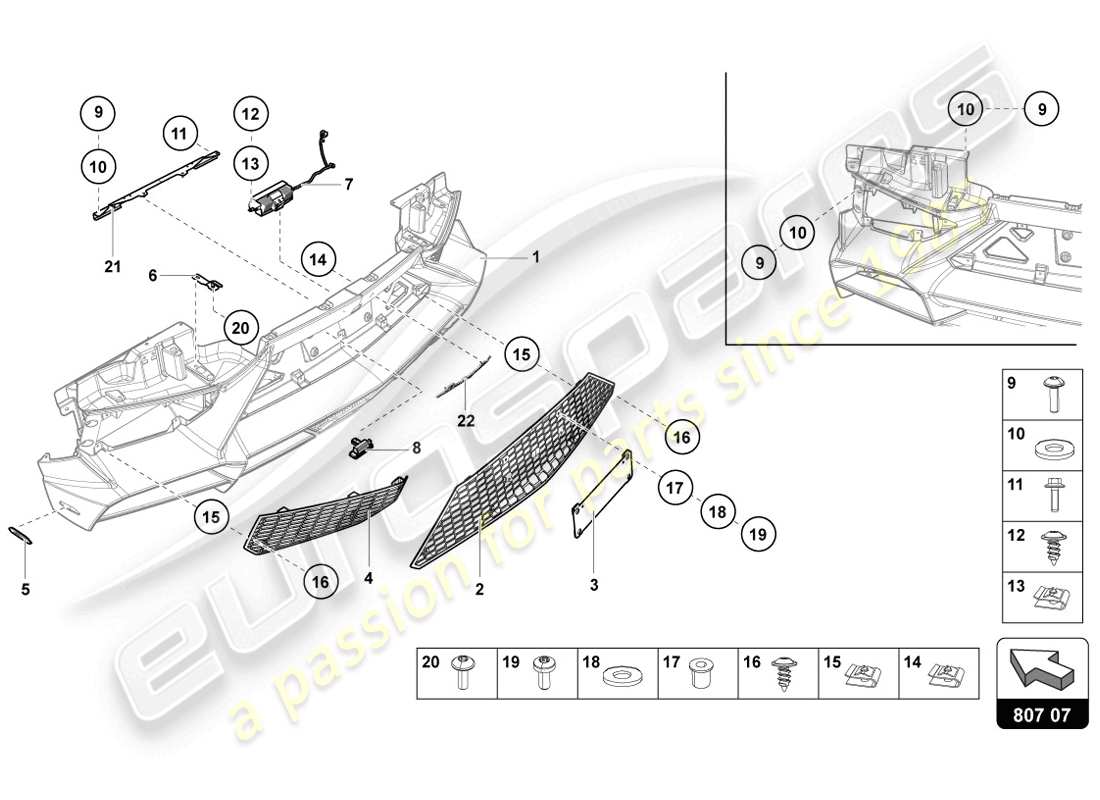lamborghini 2014 (lp720-4 coupe 50) bumper part diagram