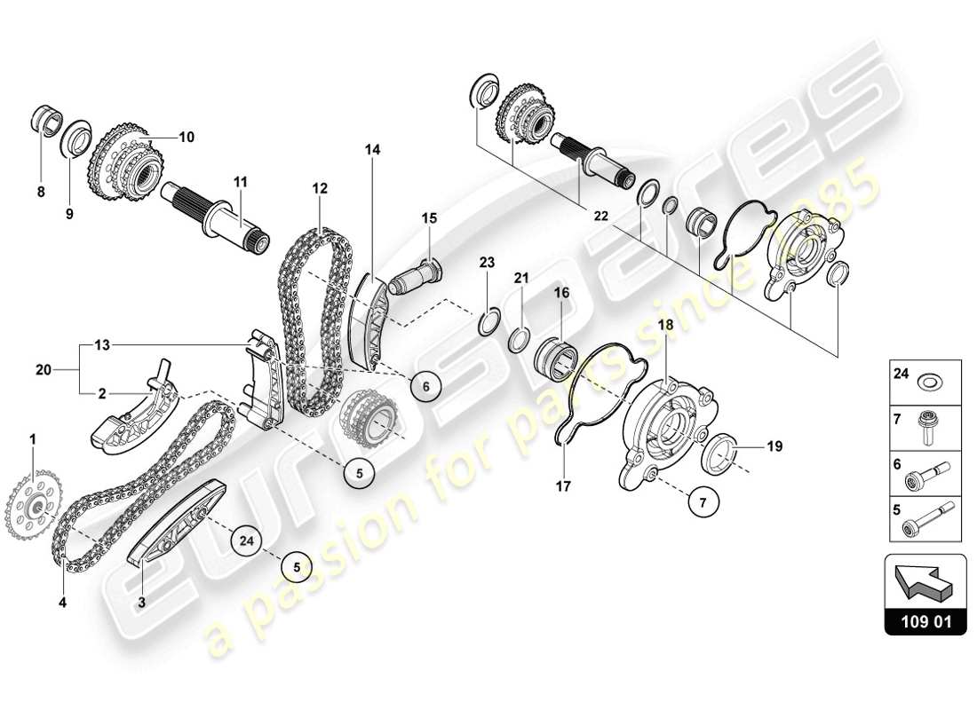 lamborghini lp720-4 coupe 50 (2014) timing chain parts diagram
