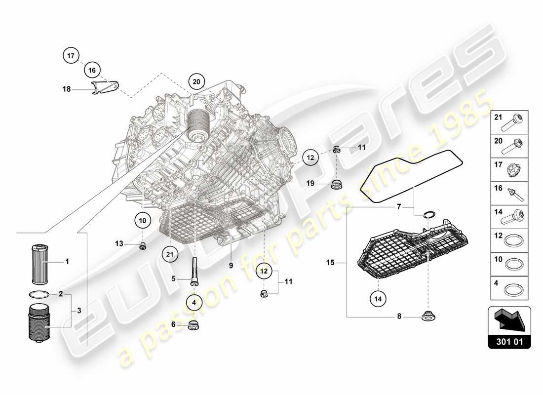 lamborghini lp610-4 avio (2017) oil filter parts diagram