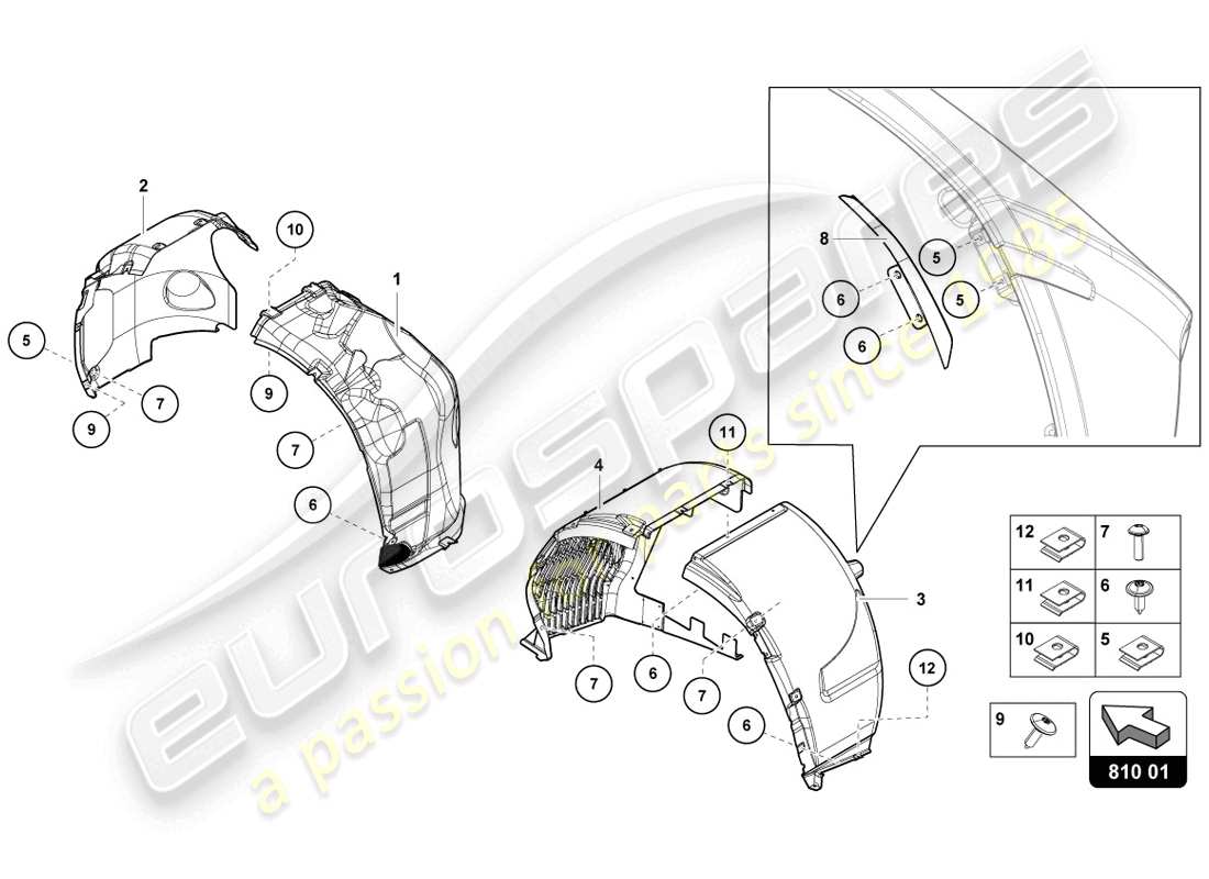 lamborghini lp720-4 coupe 50 (2014) wheel housing parts diagram
