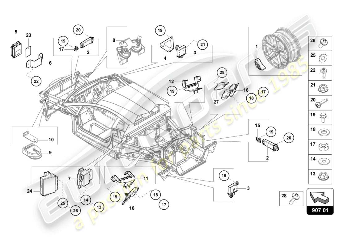 lamborghini 2020 (lp740-4 s coupe) electrics part diagram