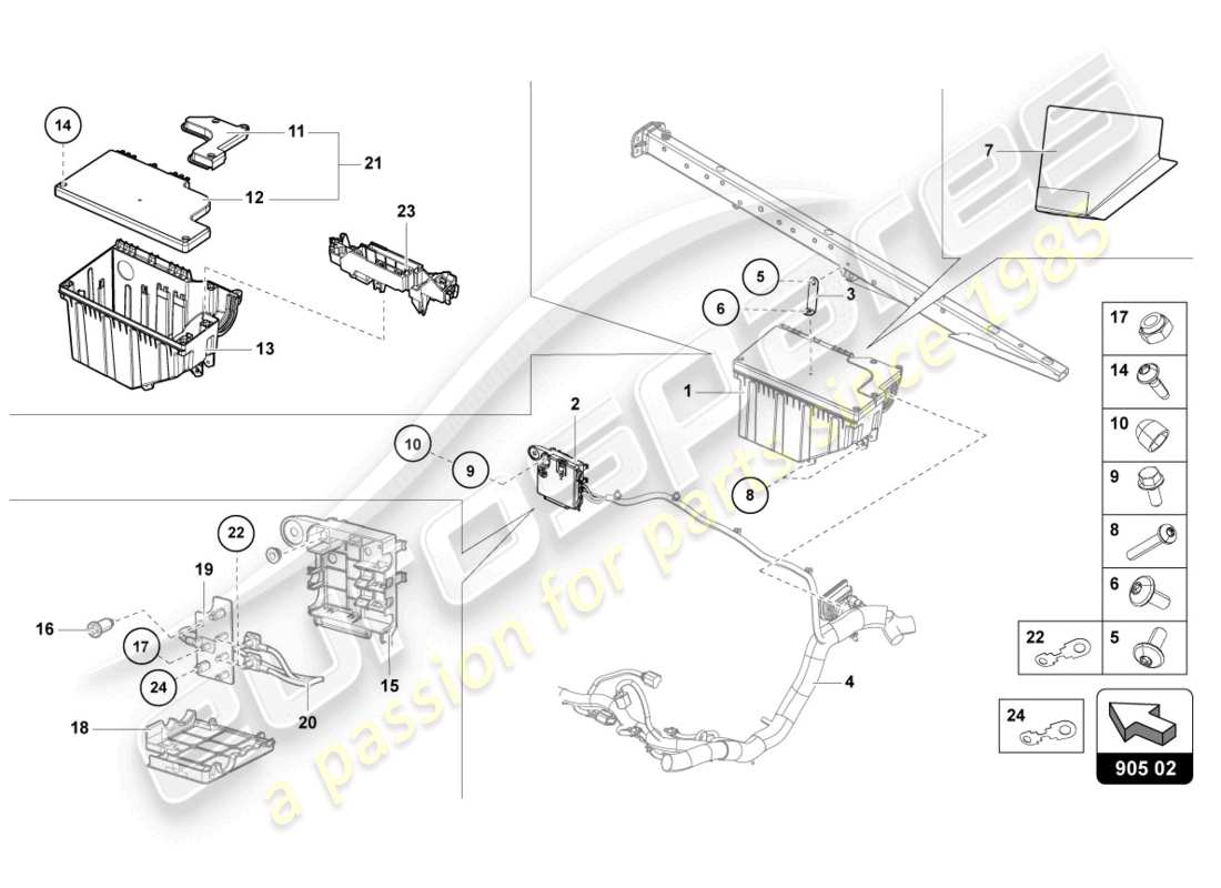 lamborghini 2021 (lp770-4 svj roadster) central electrics part diagram