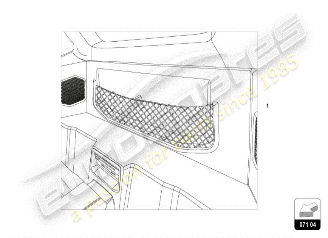 lamborghini accessories (lp600-4 zhong coupe) mesh pocket part diagram
