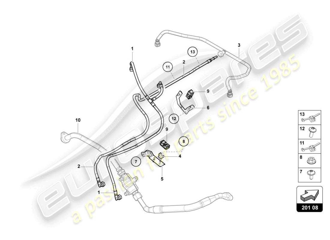 lamborghini lp740-4 s roadster (2020) fuel line part diagram