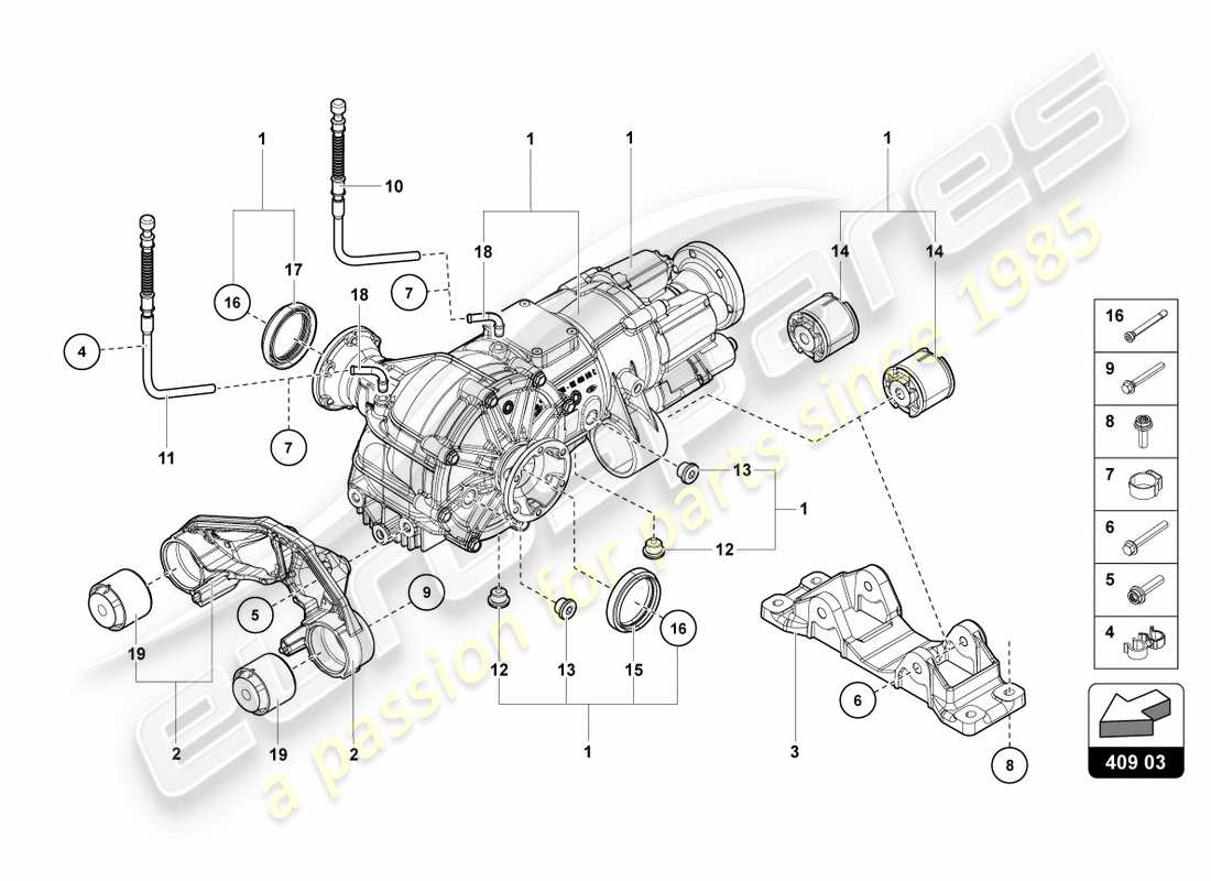 lamborghini 2012 (lp700-4 coupe)) front axle differential with visco clutch part diagram