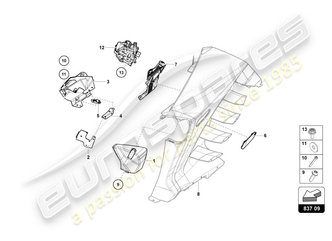 lamborghini centenario coupe (2017) door lock part diagram