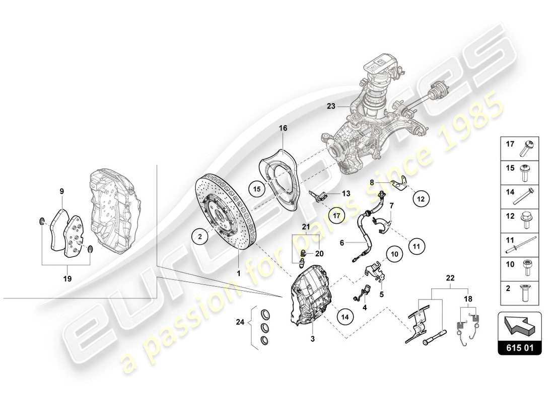 lamborghini 2016 (lp580-2 coupe) ceramic brake disc part diagram