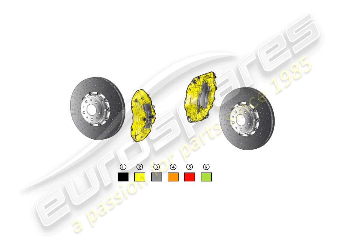 lamborghini accessories (lp580-2 coupe) 1 set brake discs without brake pads part diagram
