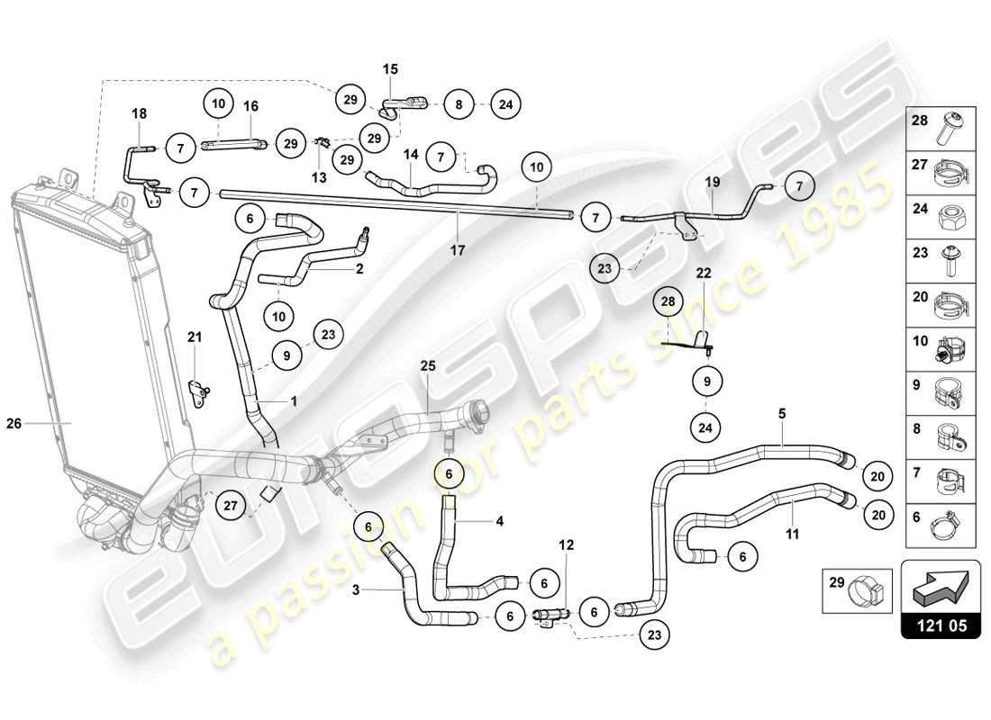 lamborghini 2014 (lp720-4 coupe 50) cooling system part diagram