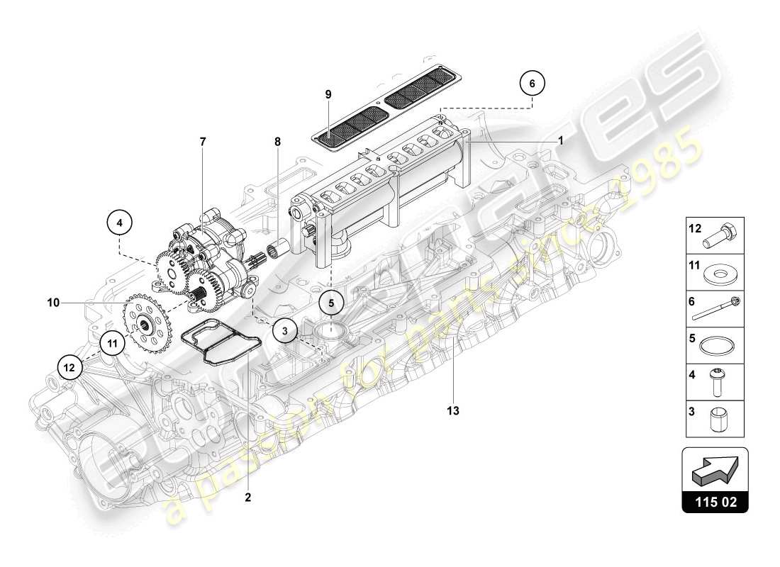 lamborghini 2014 (lp720-4 coupe 50) oil pump part diagram