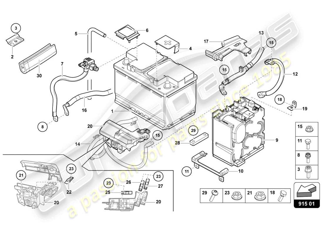 lamborghini lp720-4 coupe 50 (2014) battery parts diagram