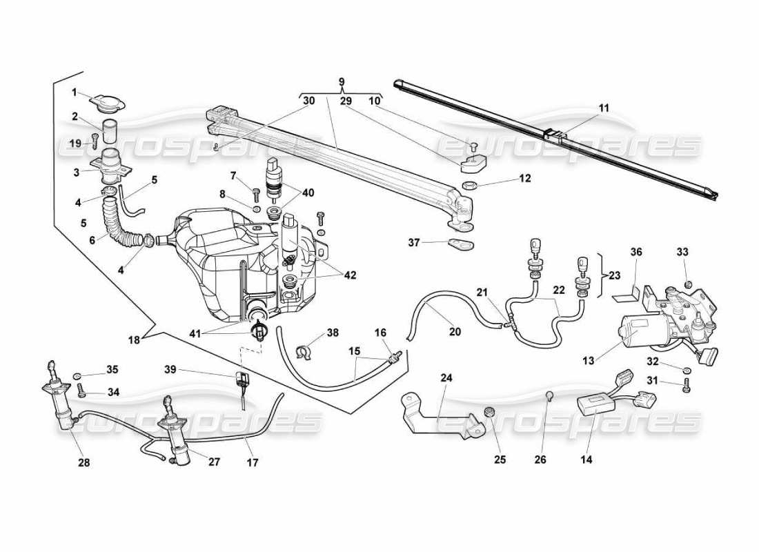 lamborghini murcielago lp670 windshield wiper parts diagram