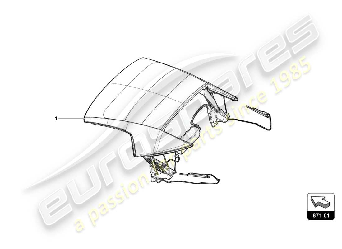 lamborghini lp580-2 spyder (2019) cabrio roof part diagram