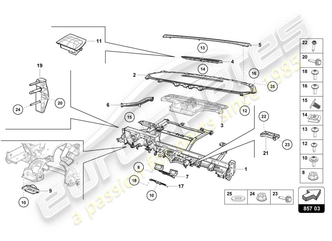 lamborghini 2016 (lp580-2 coupe) dashboard part diagram