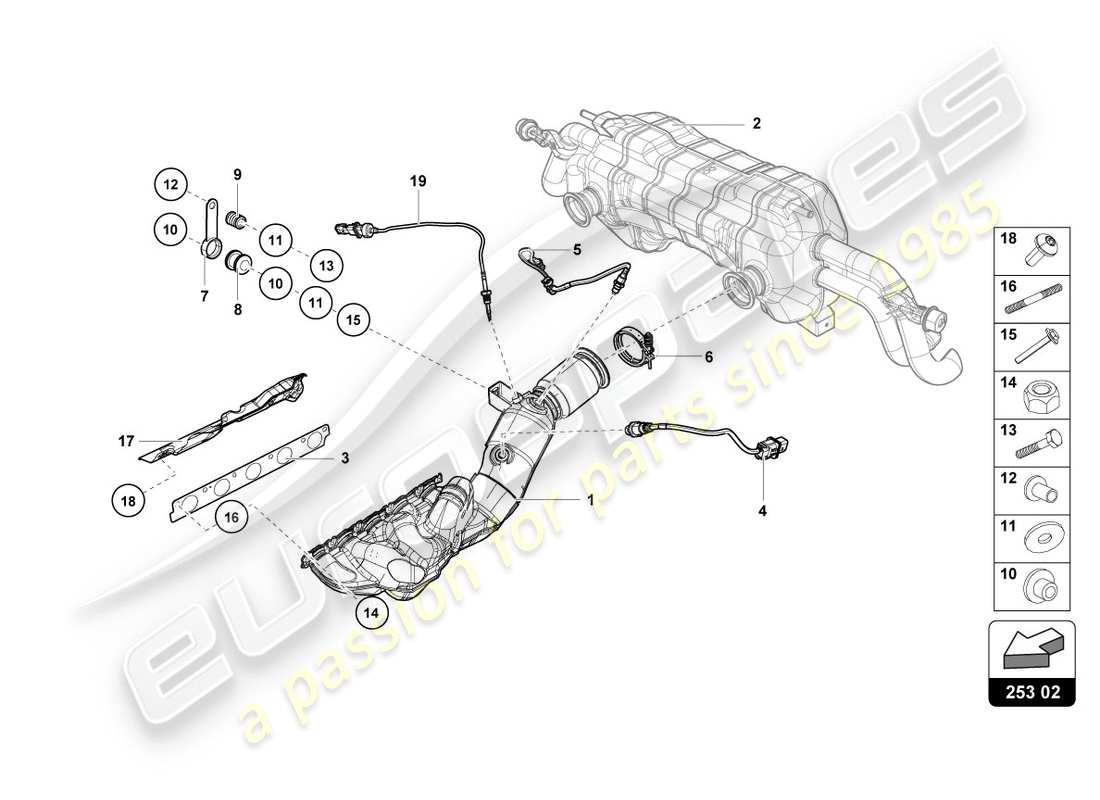 lamborghini 2017 (lp610-4 avio) exhaust manifolds part diagram