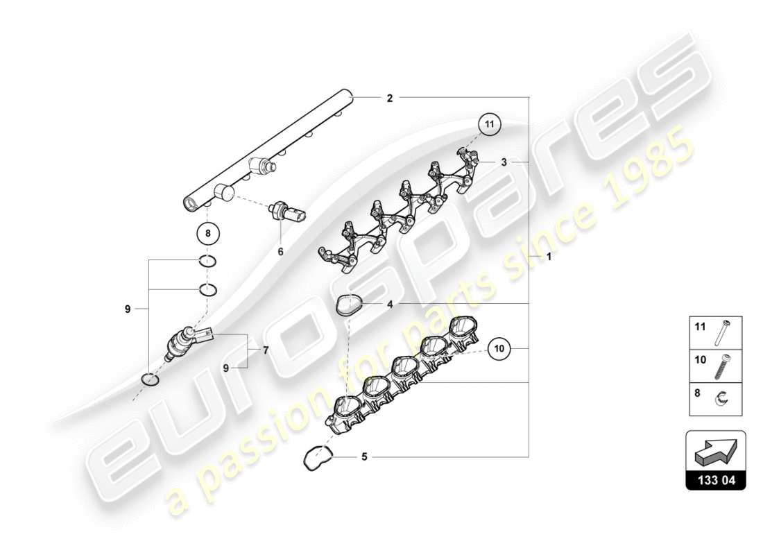 lamborghini lp580-2 spyder (2018) injection valve part diagram