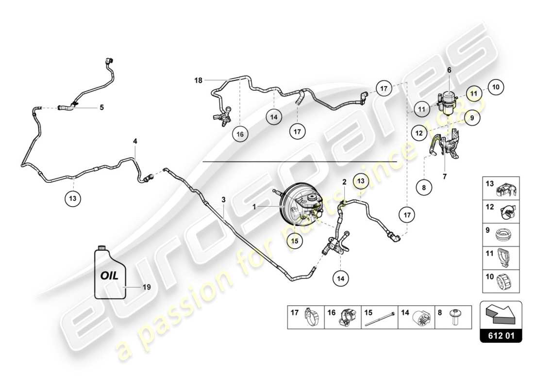 lamborghini 2015 (lp600-4 zhong coupe) hydraulic system for brake servo part diagram