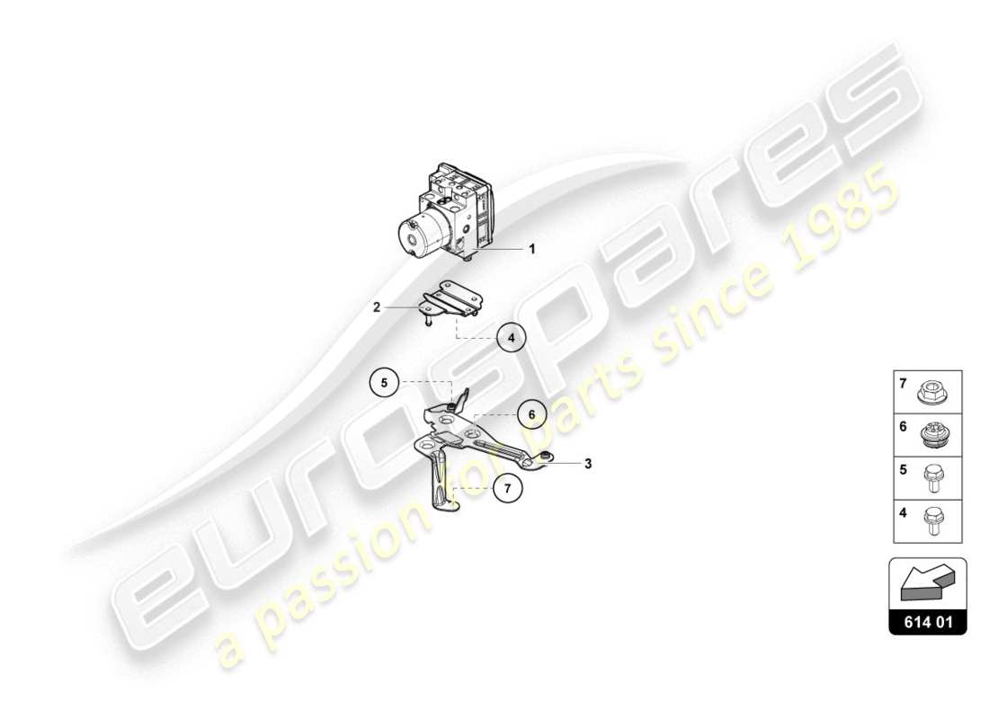 lamborghini evo spyder 2wd (2020) abs unit with control unit part diagram