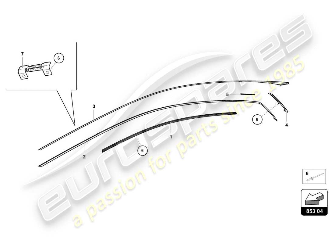 lamborghini lp580-2 coupe (2017) moldings part diagram