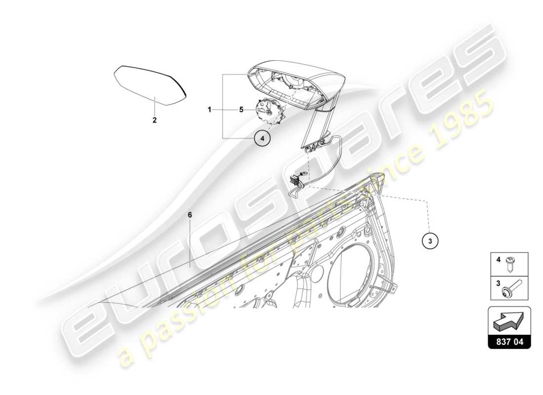 lamborghini 2012 (lp700-4 coupe)) exterior mirror part diagram