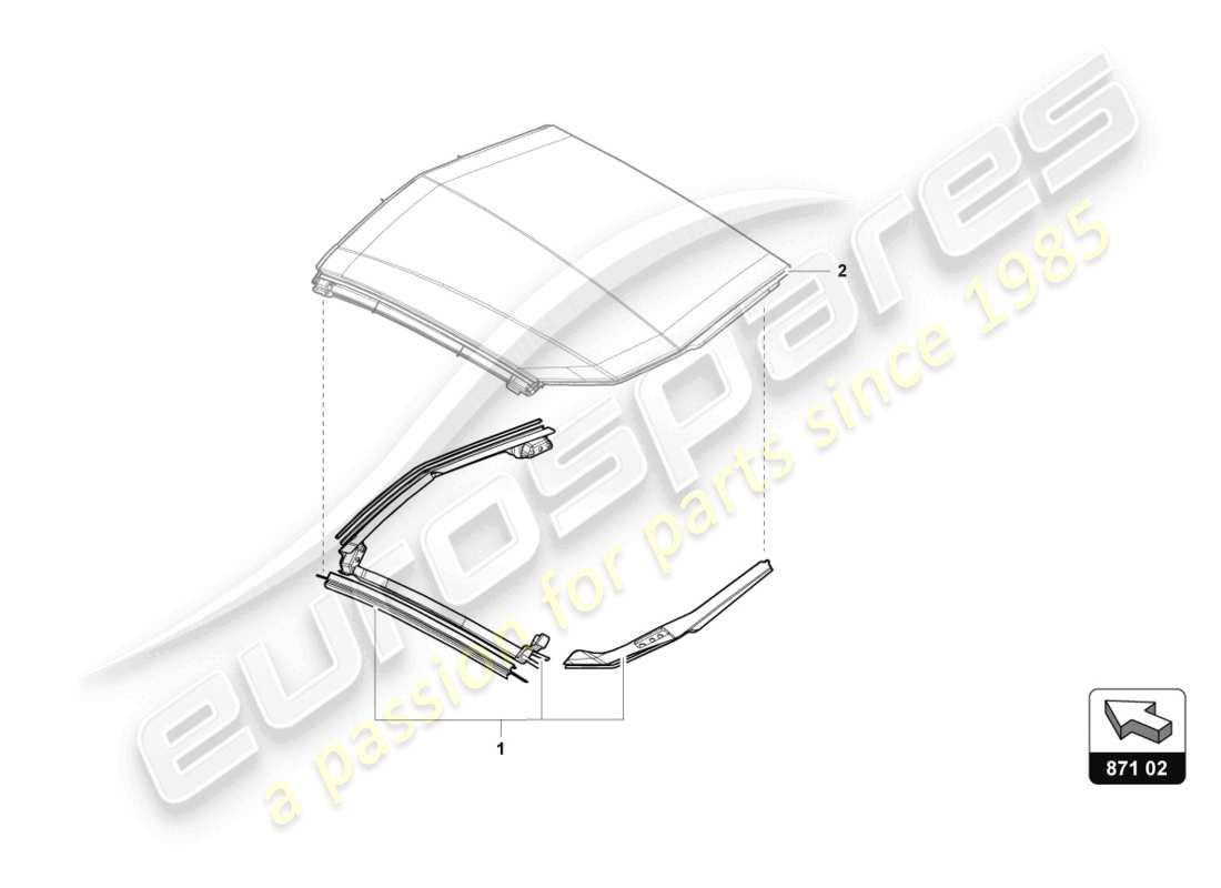 lamborghini lp740-4 s roadster (2019) gasket set for roof rack part diagram