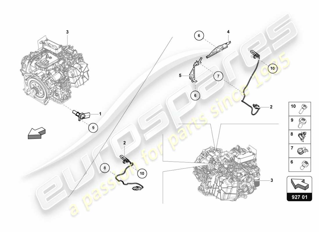 lamborghini 2020 (performante coupe) speed sender with temperature sender part diagram
