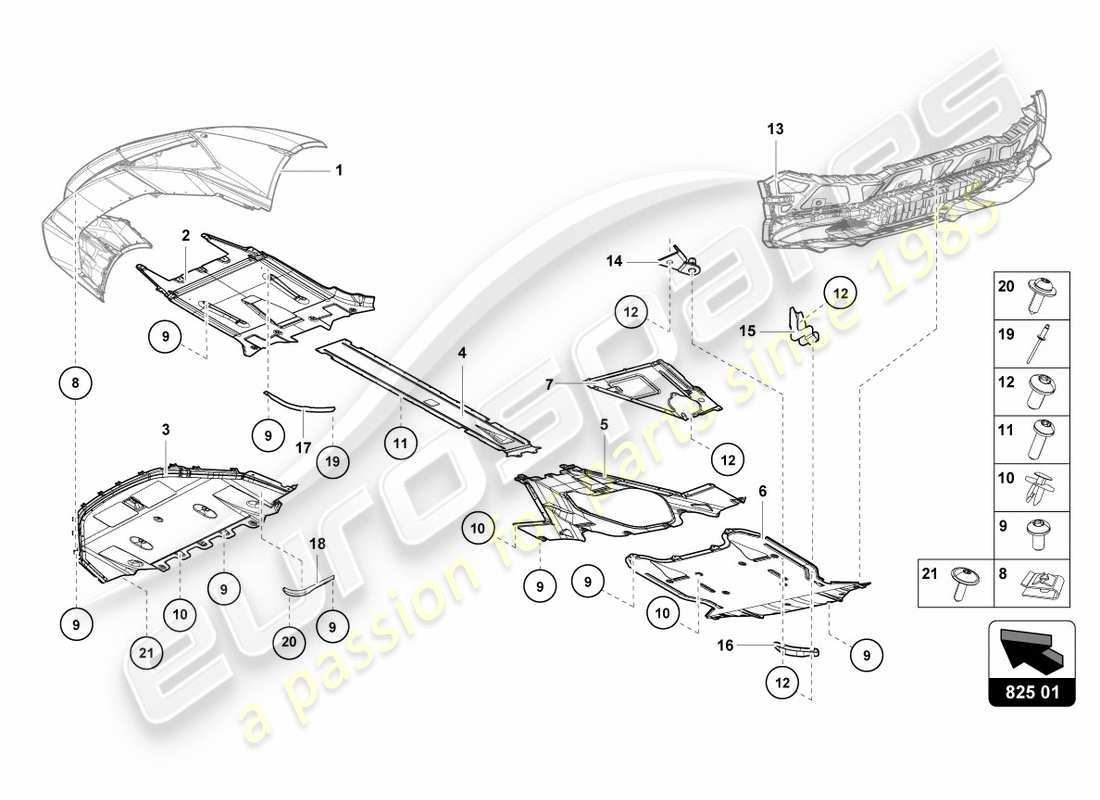 lamborghini lp580-2 spyder (2018) trim panel for frame lower section part diagram