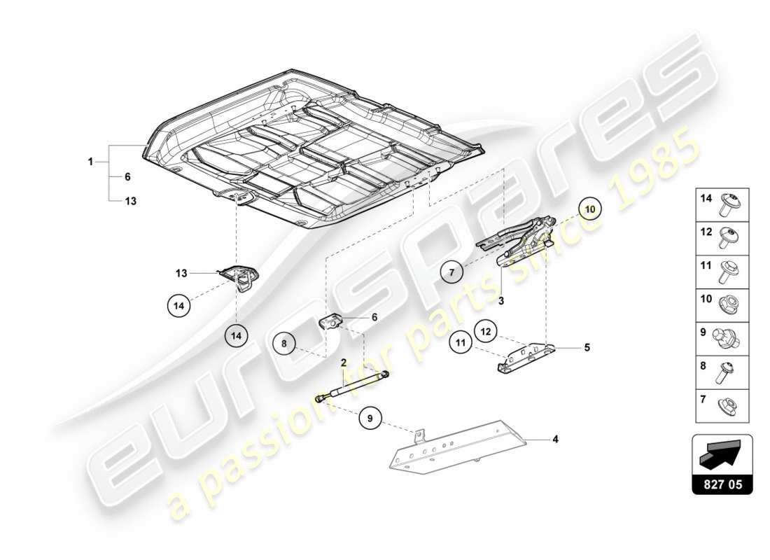 lamborghini lp610-4 spyder (2019) rear lid parts diagram