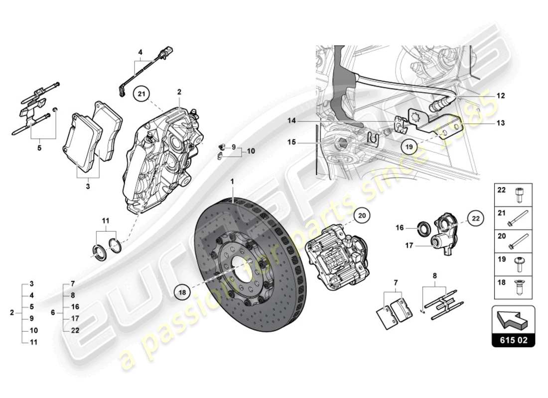 lamborghini 2020 (lp740-4 s roadster) brake disc rear part diagram