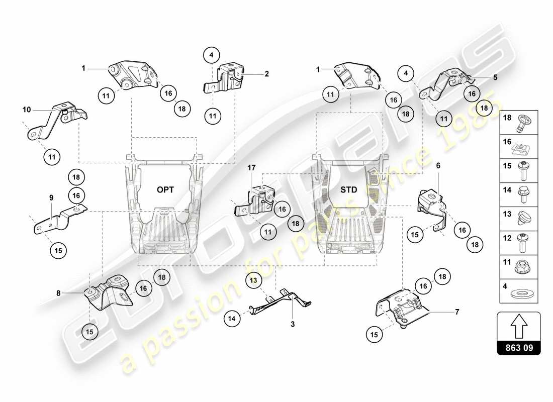 lamborghini lp580-2 coupe (2019) securing parts for engine part diagram