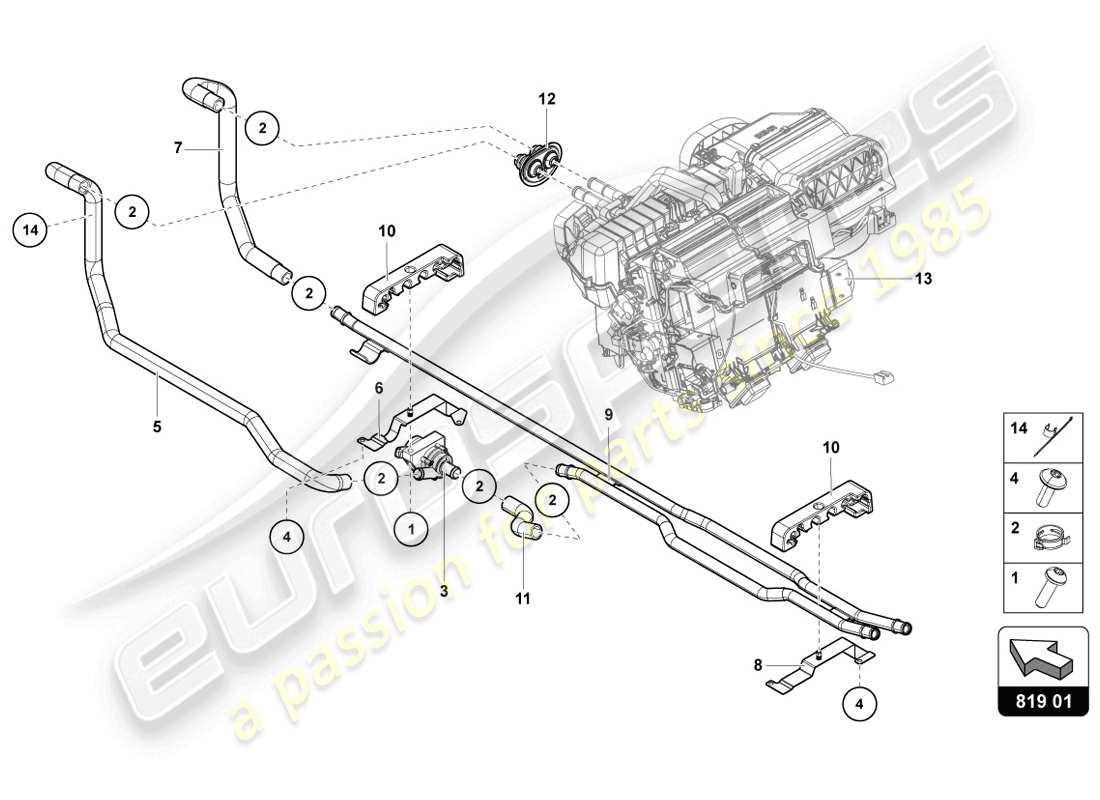 lamborghini 2014 (lp720-4 coupe 50) heating a/c system part diagram