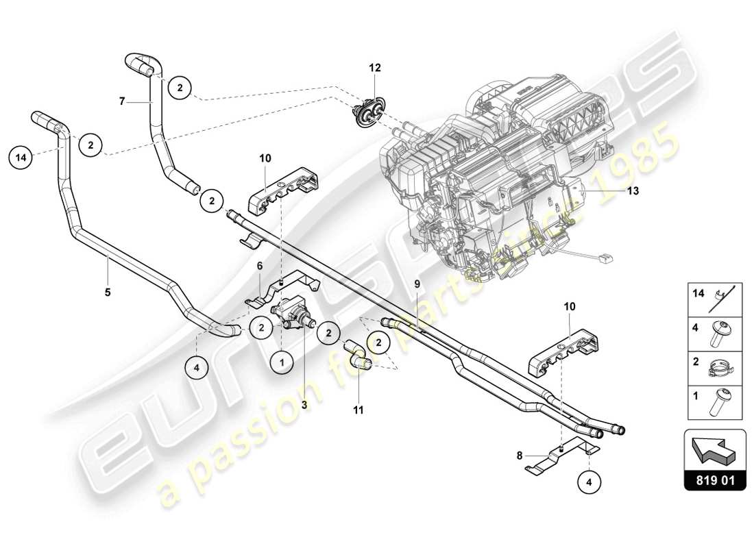 lamborghini lp720-4 coupe 50 (2014) heating a/c system parts diagram